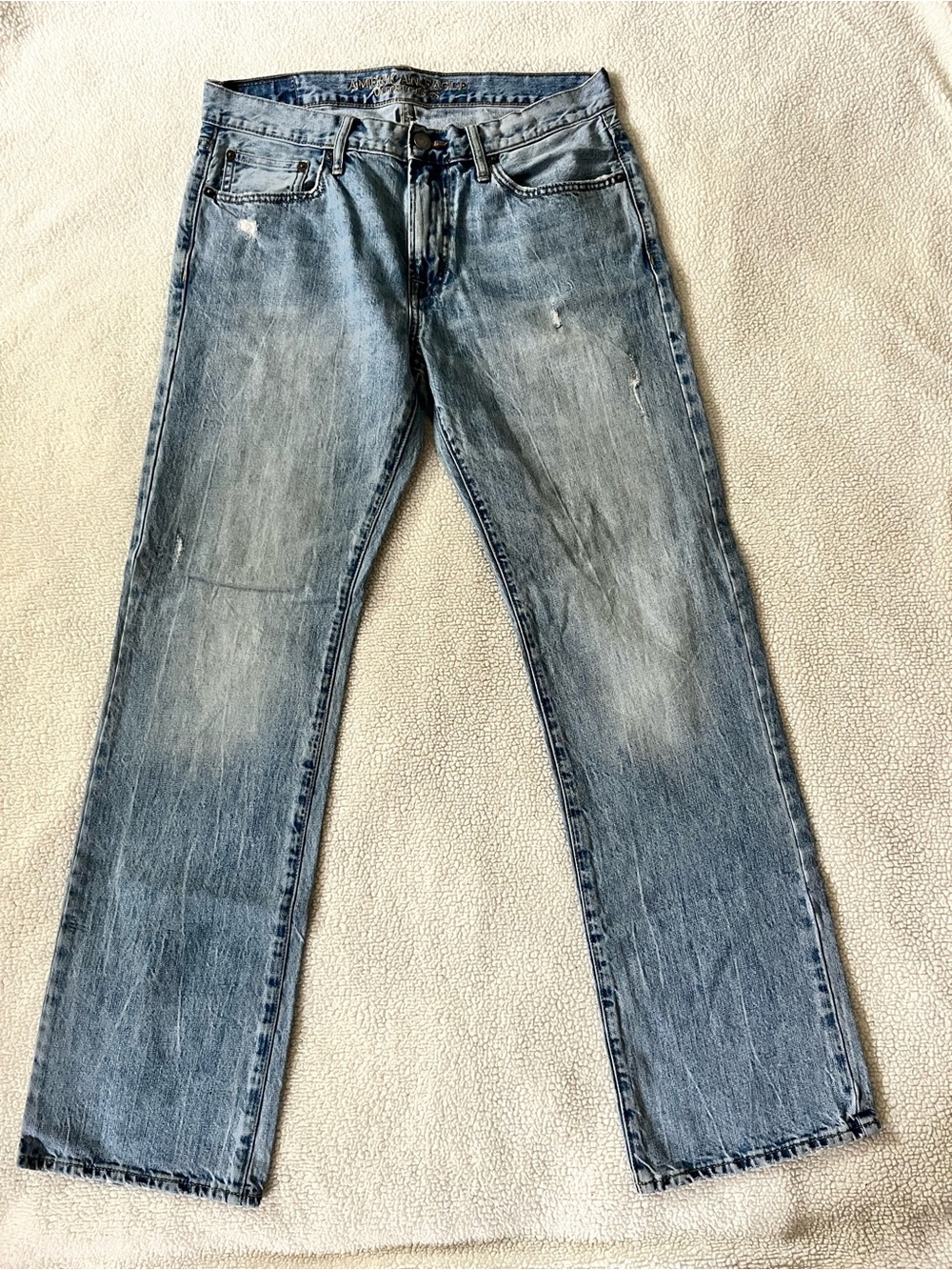 American Eagle Men's Light Blue Relaxed Bootcut Denim Jeans, Size 32x34